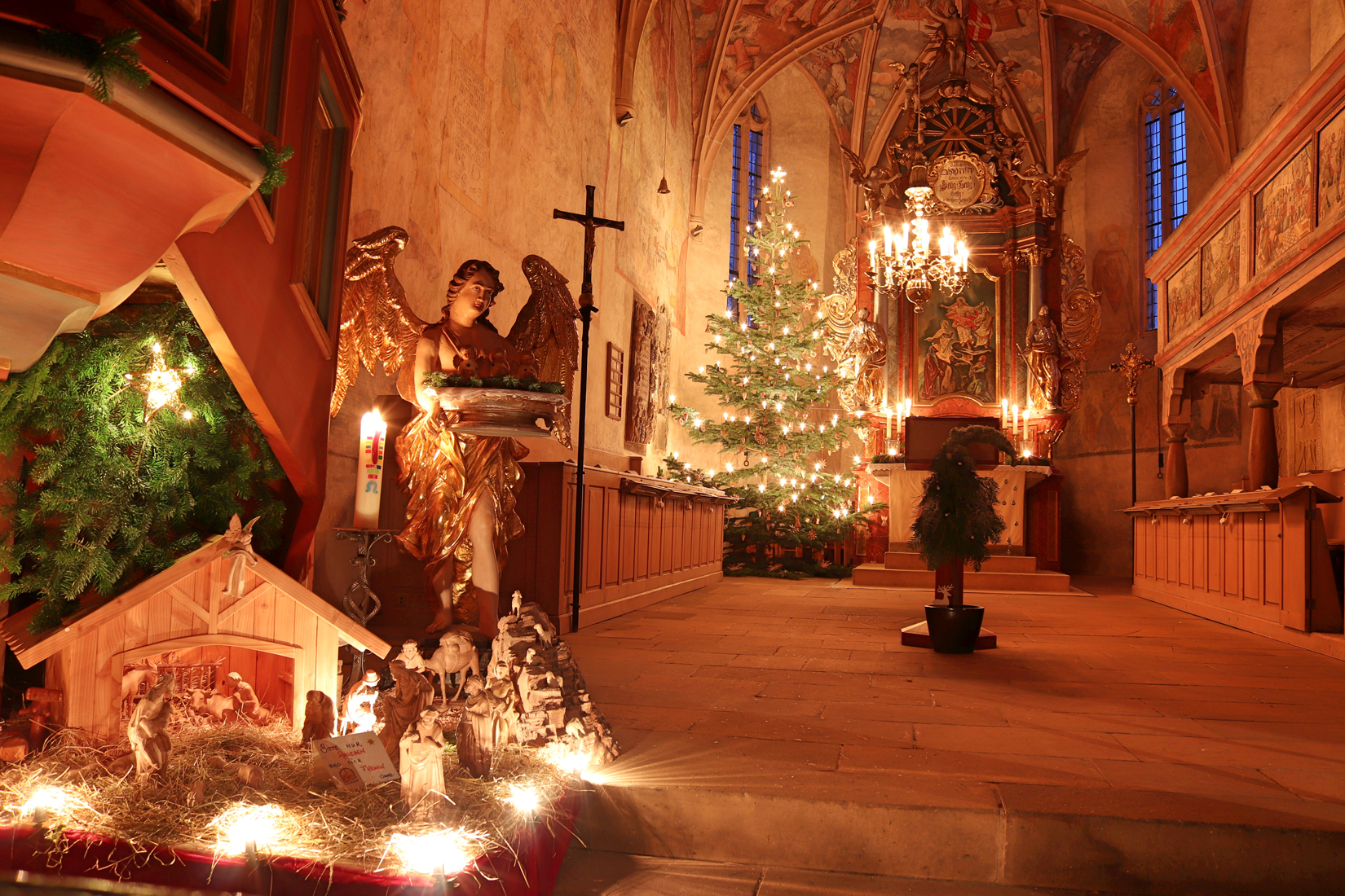 Weihnachtsbild Dreifaltigkeitskirche Presseck, Grippenbild
